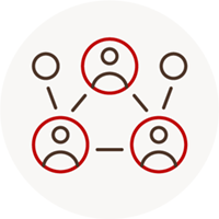 icon of people in circles connected by lines