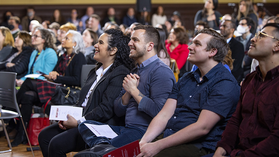 Brown University employees seated for a presentation